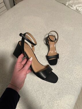 a new day Black Block Heel Ankle-Strap Sandals
